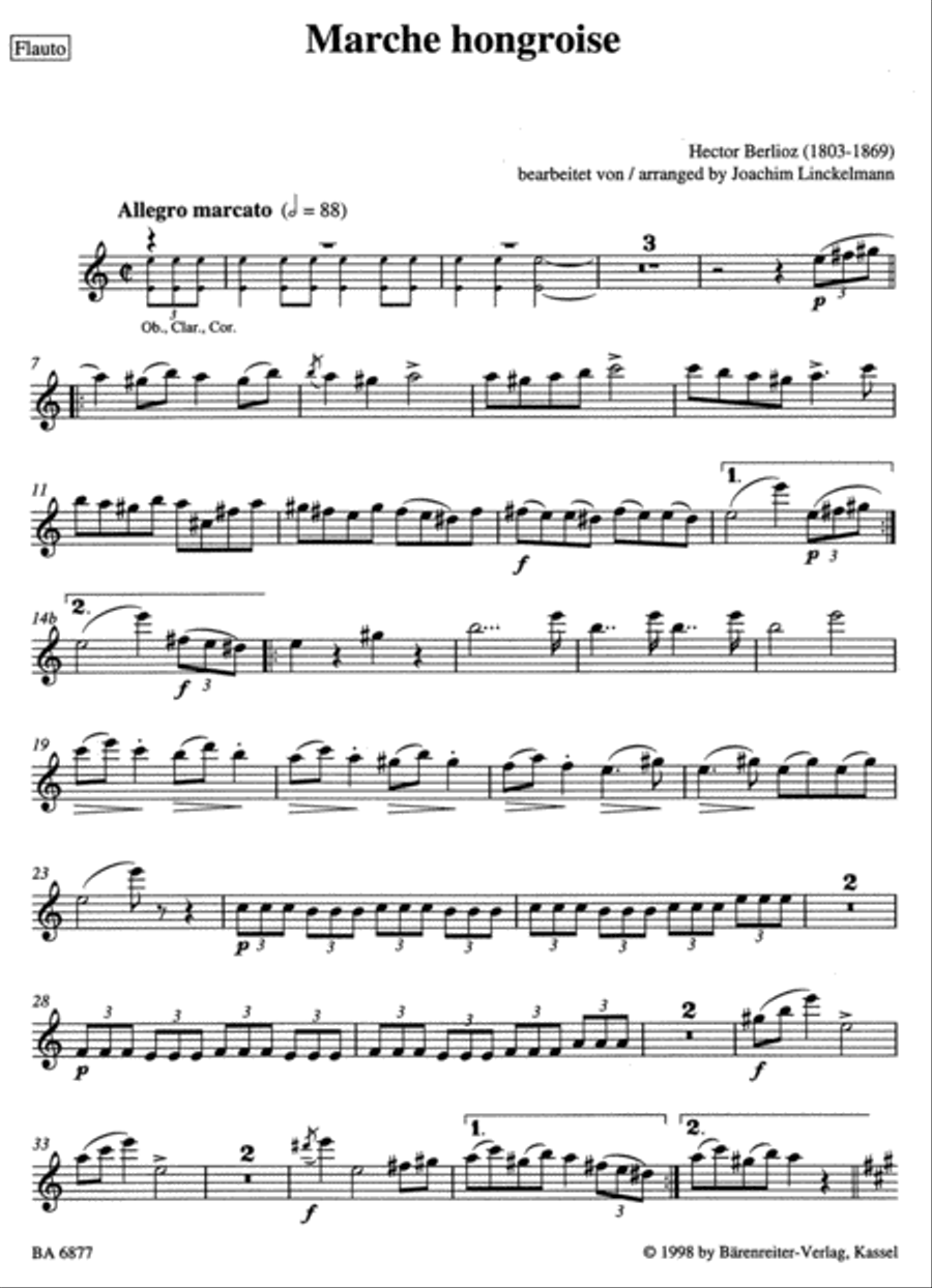 Marche hongroise (Rakozy-Marsch) a minor Woodwind Quintet scores gallery preview page 2