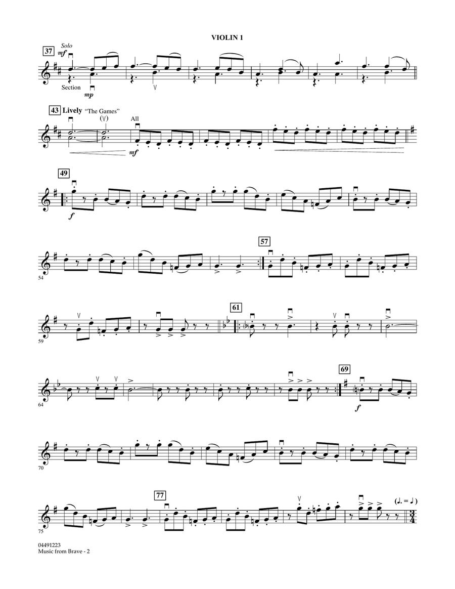 Music From Brave - Violin 1 Orchestra scores gallery preview page 2