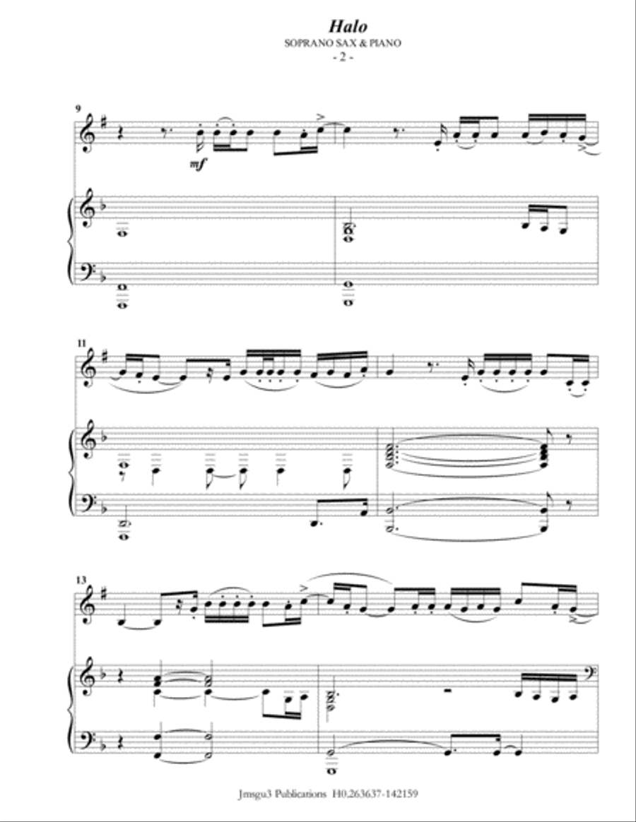 Halo Soprano Saxophone scores gallery preview page 2
