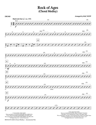 Book cover for Rock Of Ages (Choral Medley) - Drums