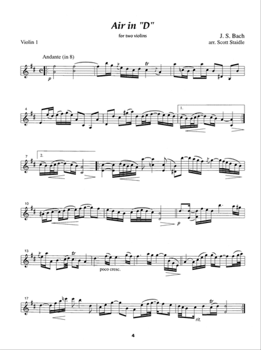 Wedding Music for Two Violins Violin Solo scores gallery preview page 5