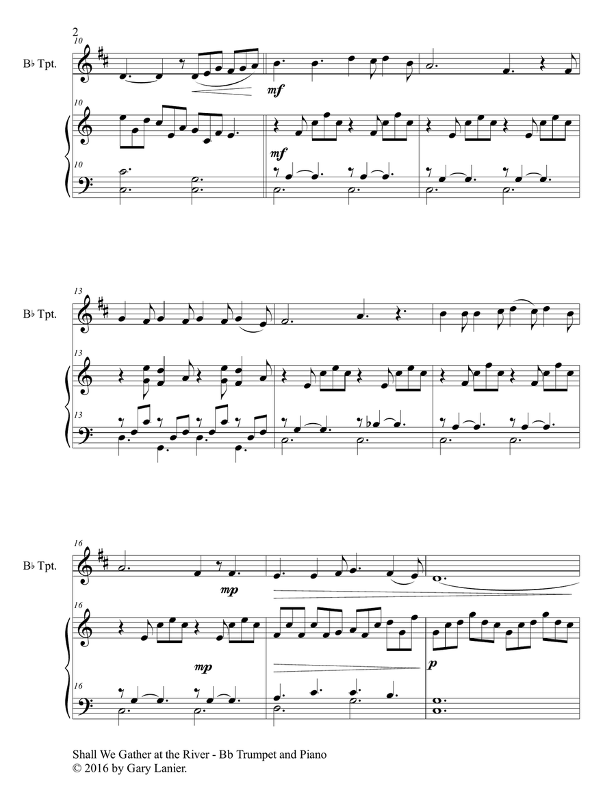 GENTLE HYMNS FOR WORSHIP (Bb Trumpet and Piano with Parts) B-Flat Trumpet scores gallery preview page 3