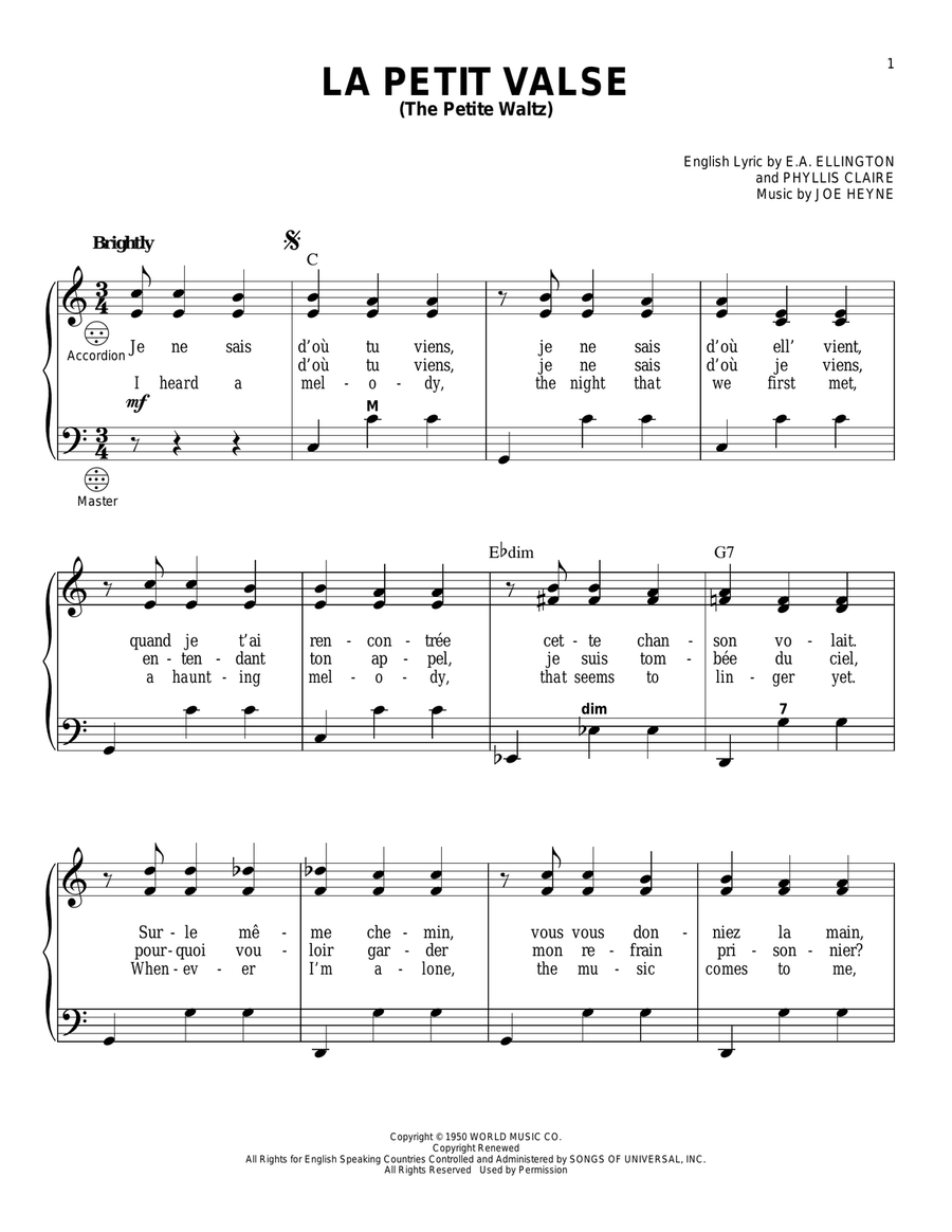 The Petite Waltz The Petite Waltz Accordion scores gallery preview page 1