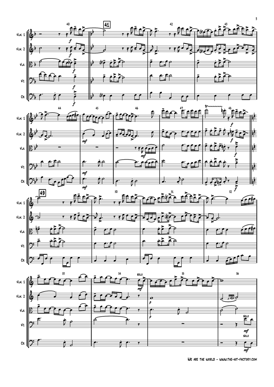 We Are The World String Orchestra scores gallery preview page 3