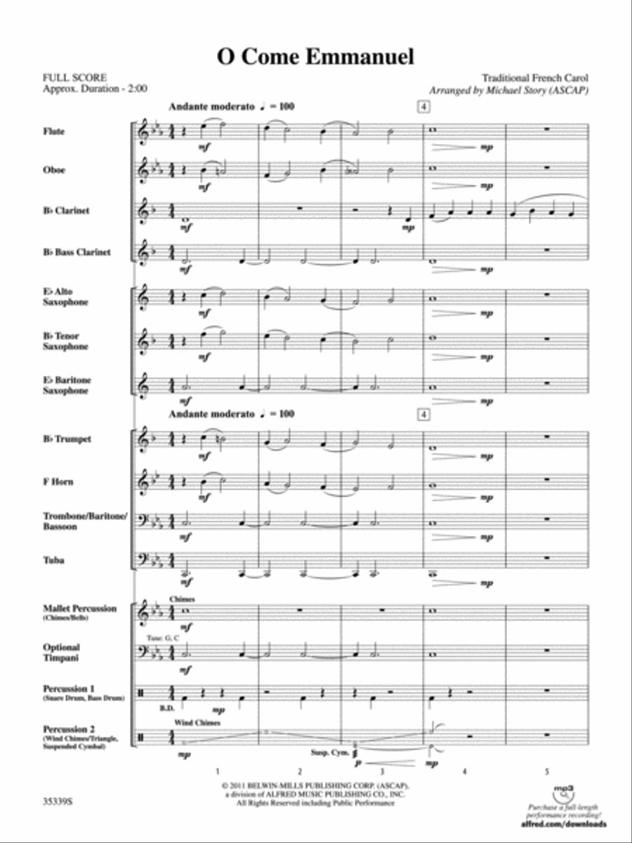 O Come Emmanuel O Come Emmanuel Concert Band scores gallery preview page 2