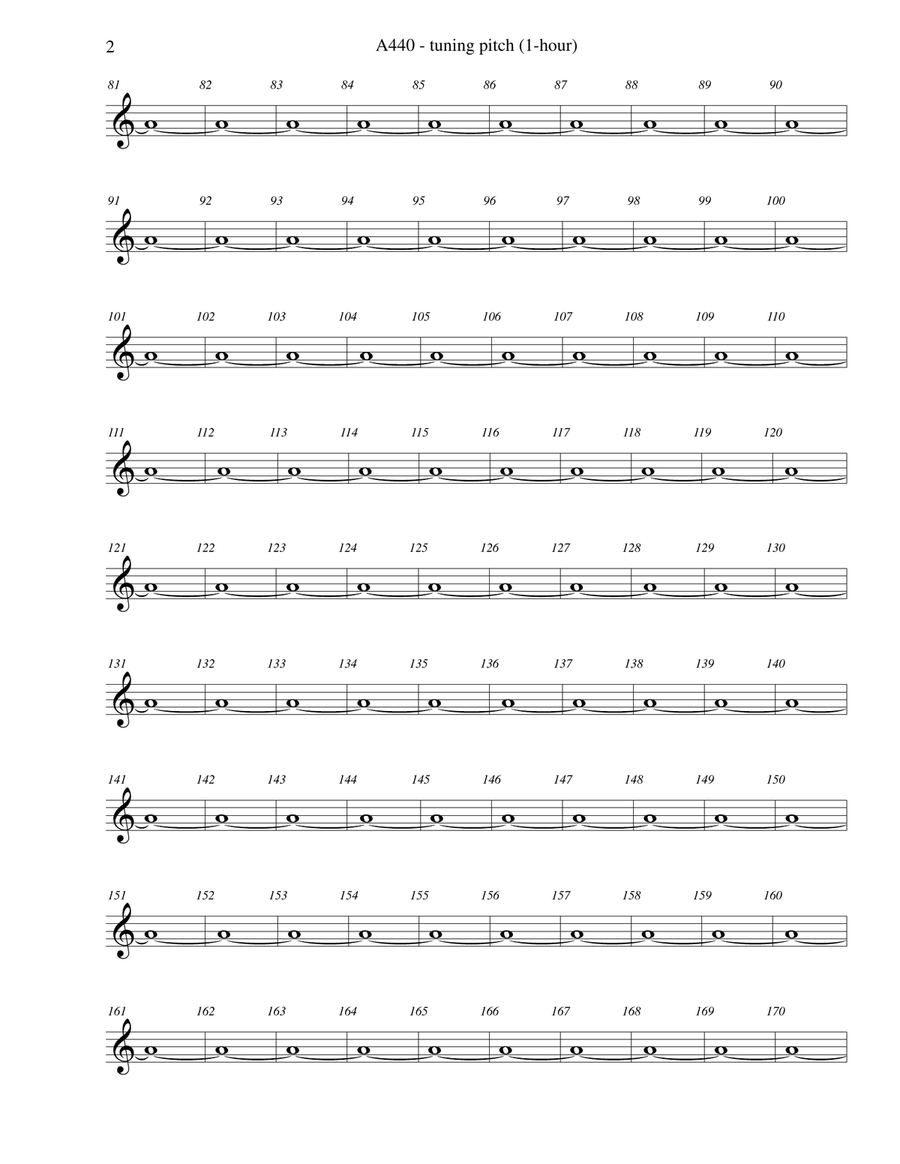 A440 - tuning pitch (1-hour) - score in C for flexible instrumentation image number null