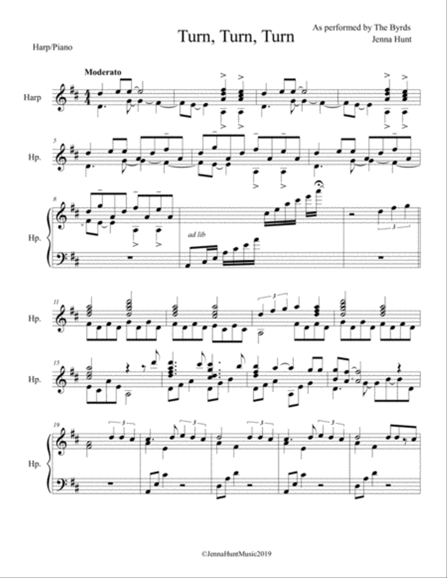 Turn! Turn! Turn! (to Everything There Is A Season) Small Ensemble scores gallery preview page 1