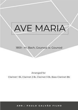 Book cover for AVE MARIA - GONOUD - CLARINET QUARTET