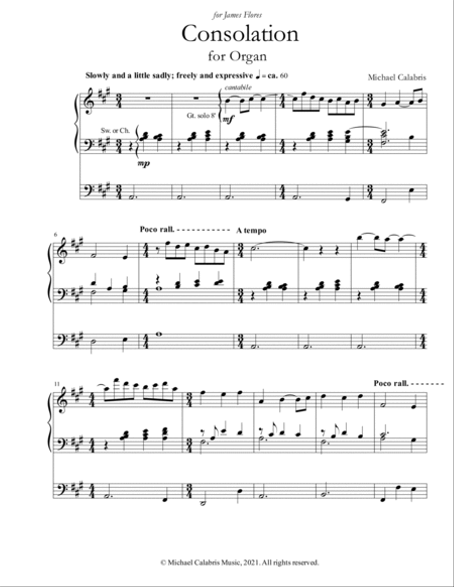Consolation (for Organ)