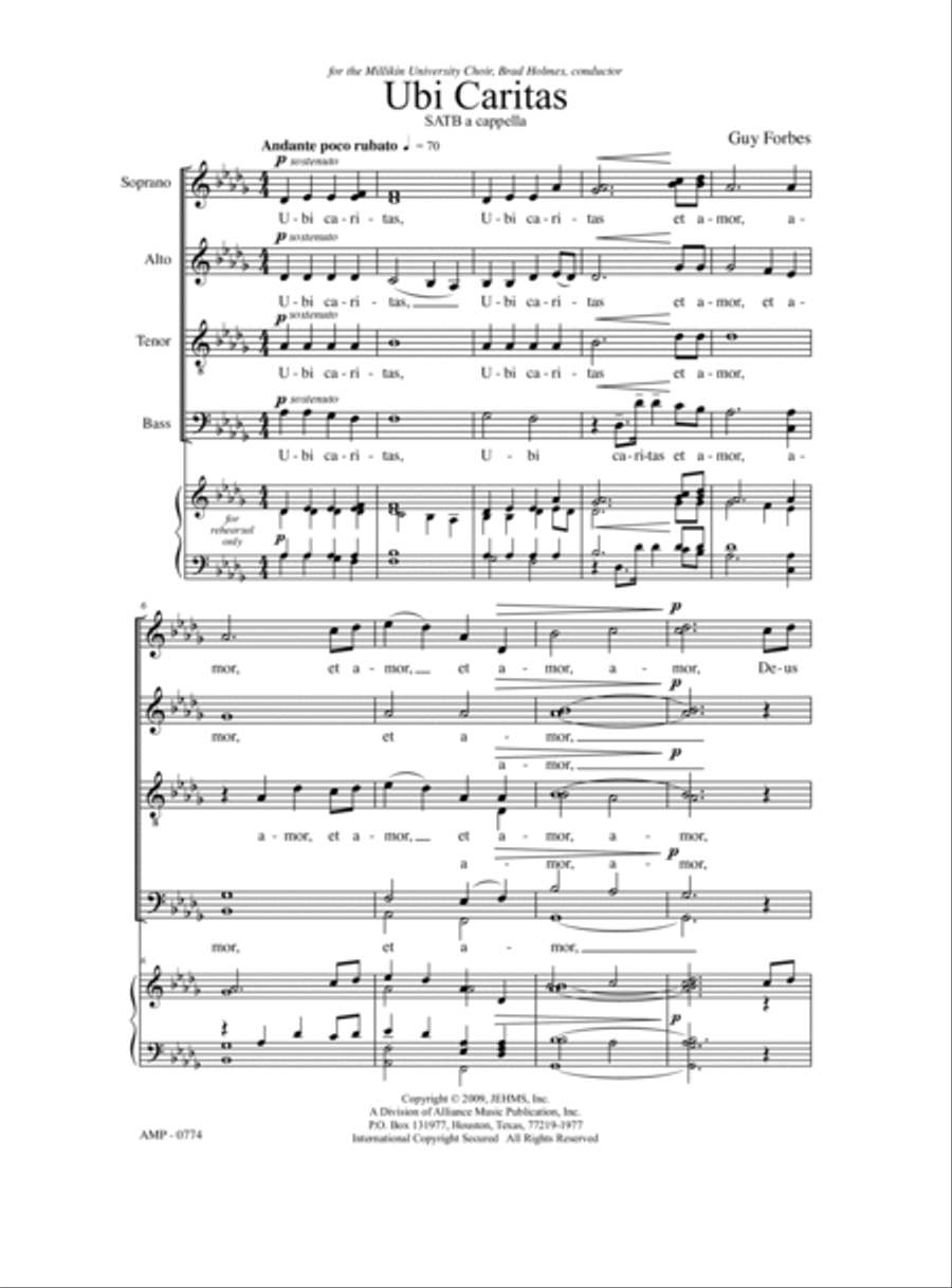 Ubi Caritas Ubi Caritas 4-Part scores gallery preview page 4