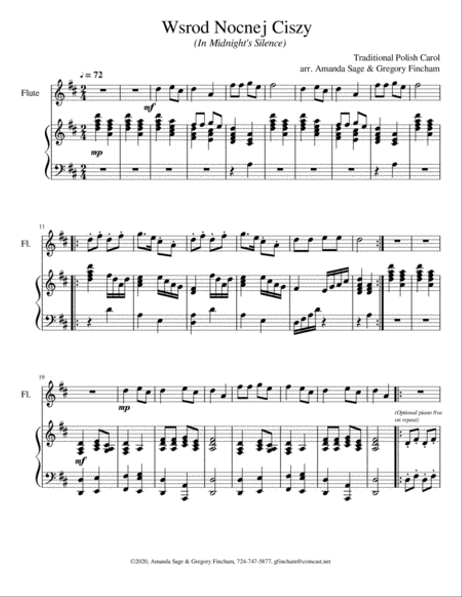 In Midnight's Silence (Wsrod Nocnej Ciszy) Flute Solo scores gallery preview page 1