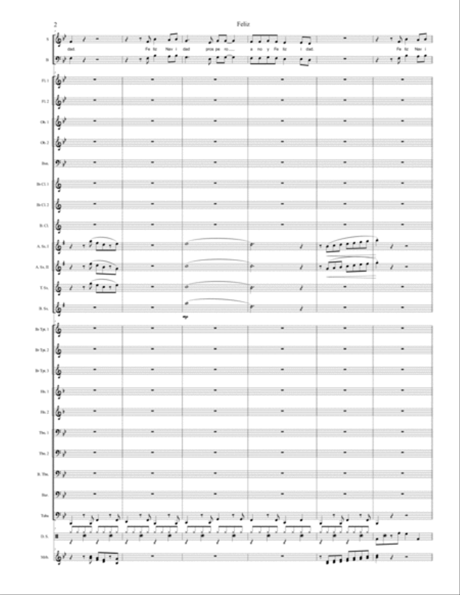 Feliz Navidad Concert Band scores gallery preview page 2