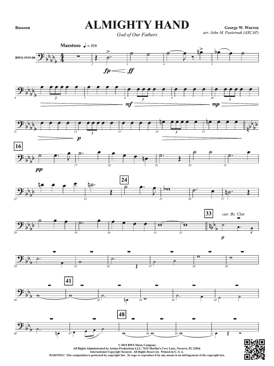 Almighty Hand - God of Our Fathers: Bassoon Bassoon scores gallery preview page 1