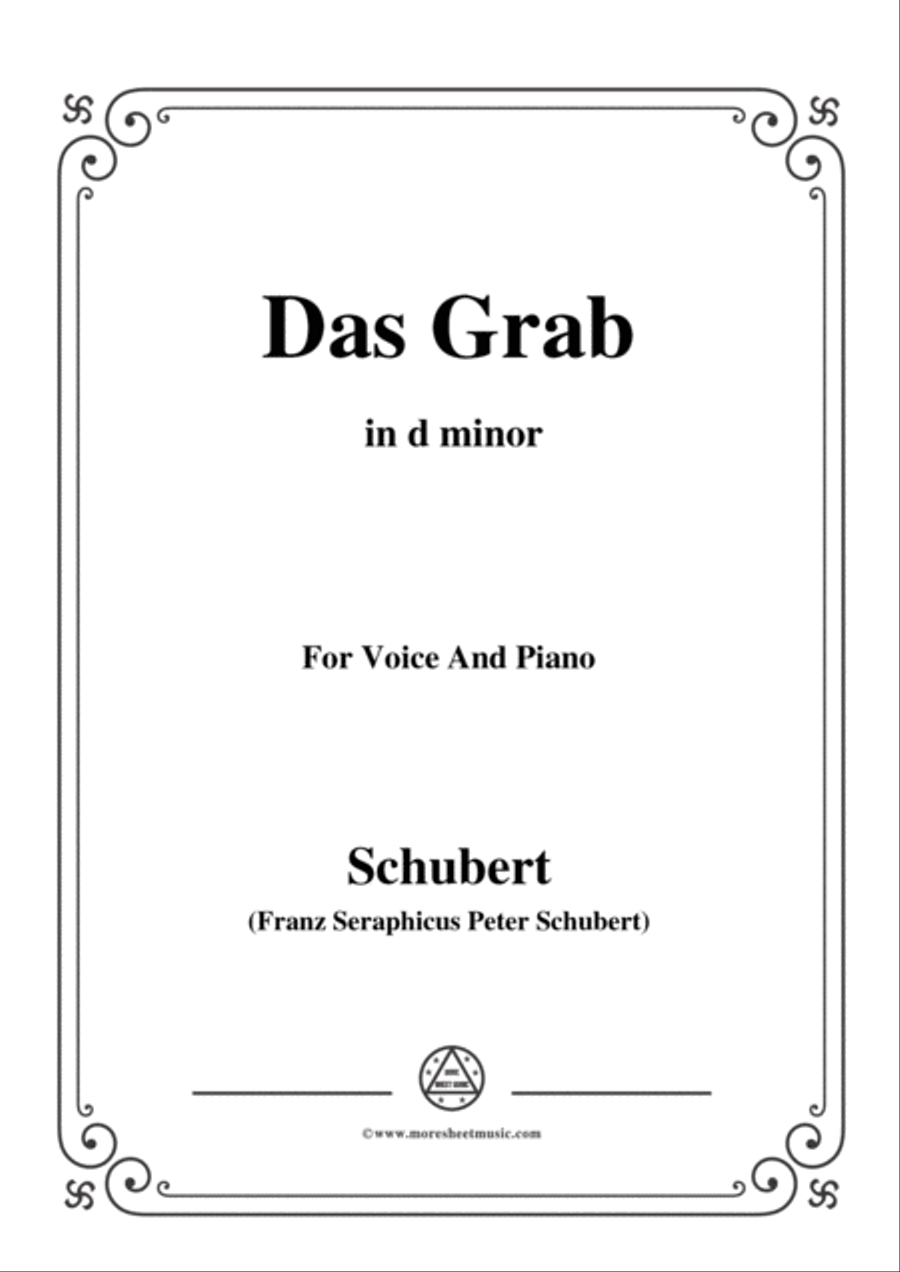 Schubert-Das Grab,in d minor,for Voice and Piano Voice Solo scores gallery preview page 1