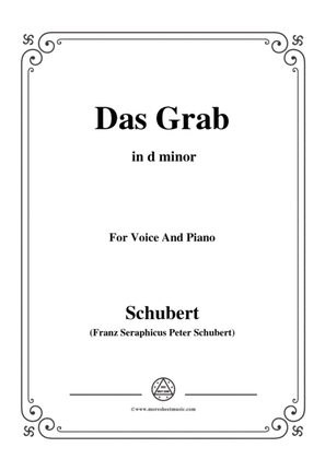 Book cover for Schubert-Das Grab,in d minor,for Voice and Piano