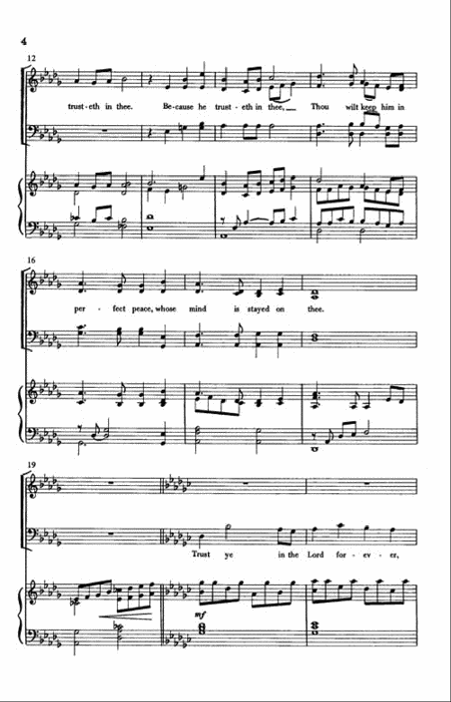 Thou Wilt Keep Him in Perfect Peace 4-Part scores gallery preview page 3