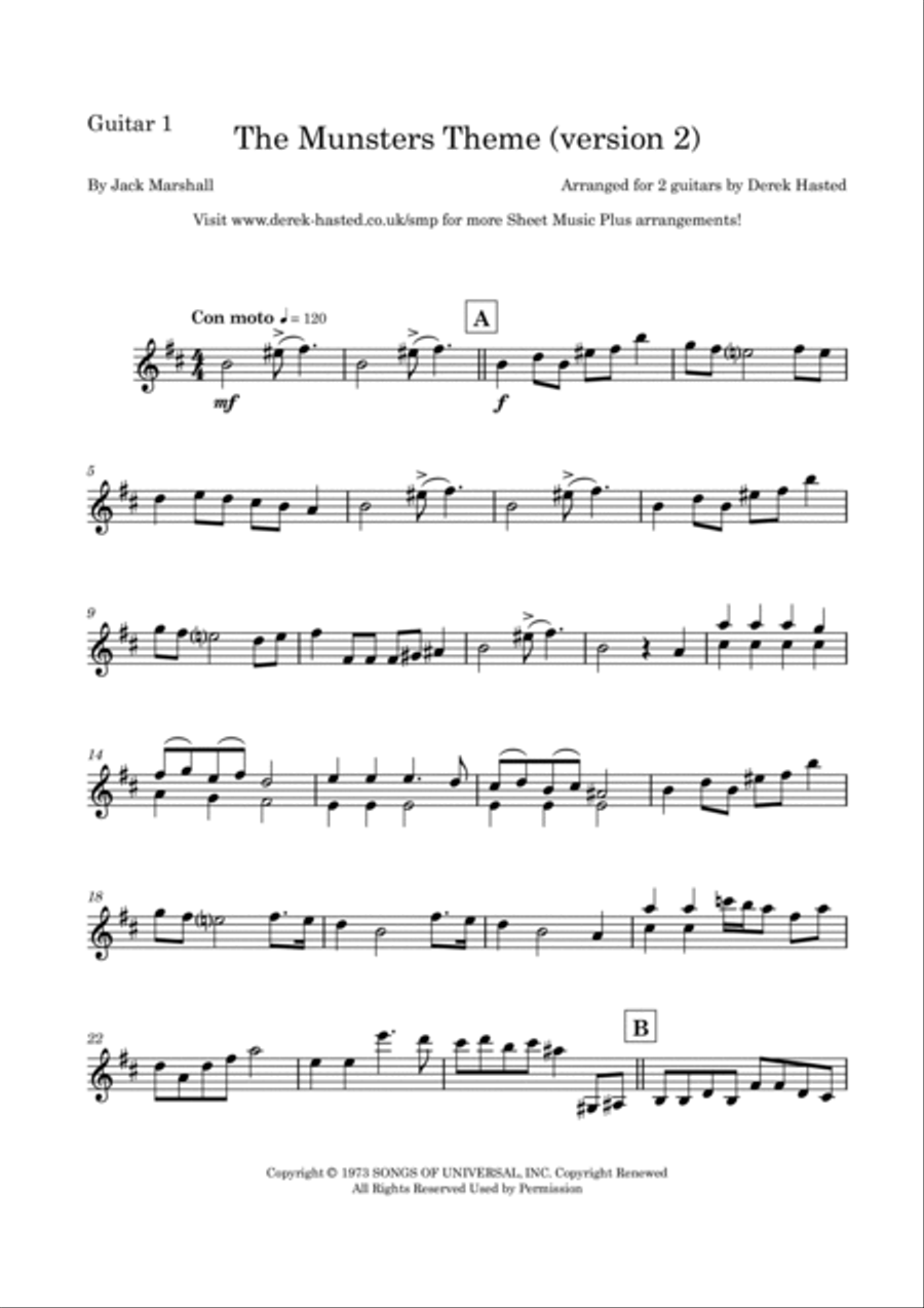 The Munsters Theme Guitar scores gallery preview page 6