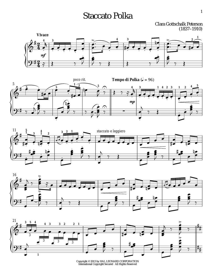 Staccato Polka Piano Solo scores gallery preview page 1