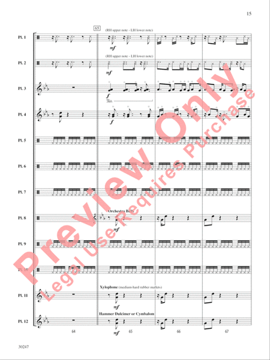 Clapping Music Variations Percussion Ensemble scores gallery preview page 16
