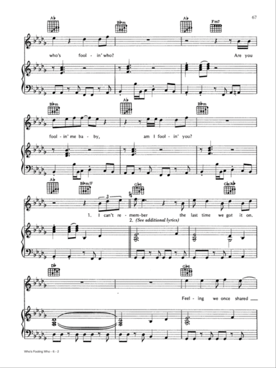 Who's Fooling Who Piano, Vocal, Guitar scores gallery preview page 2