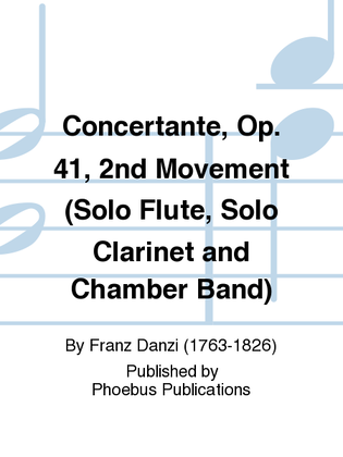 Book cover for Concertante, Op. 41, 2nd Movement (Solo Flute, Solo Clarinet and Chamber Band)