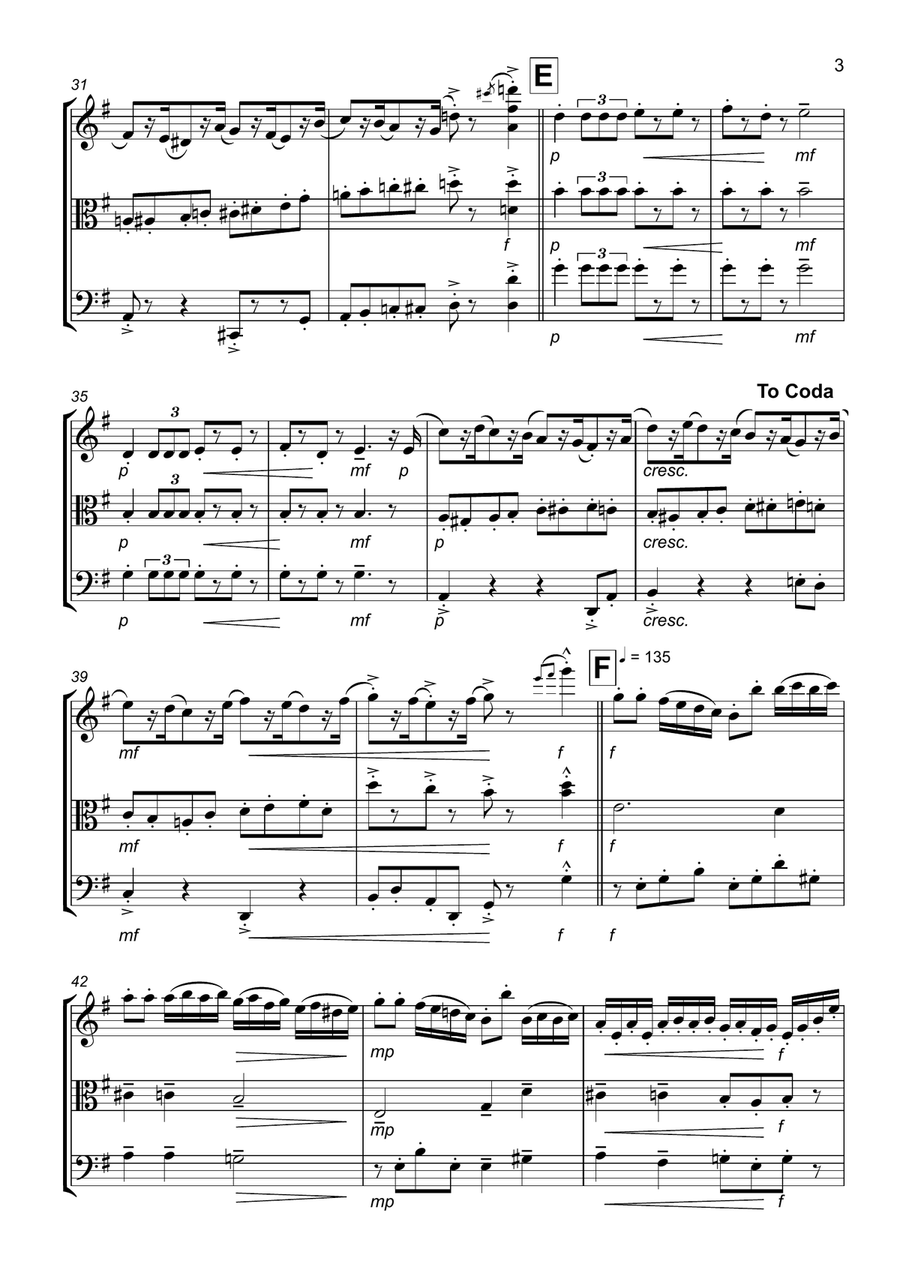 Nutcracker Suite - March: String Trio Nutcracker Suite - March: String Trio String Trio scores gallery preview page 3