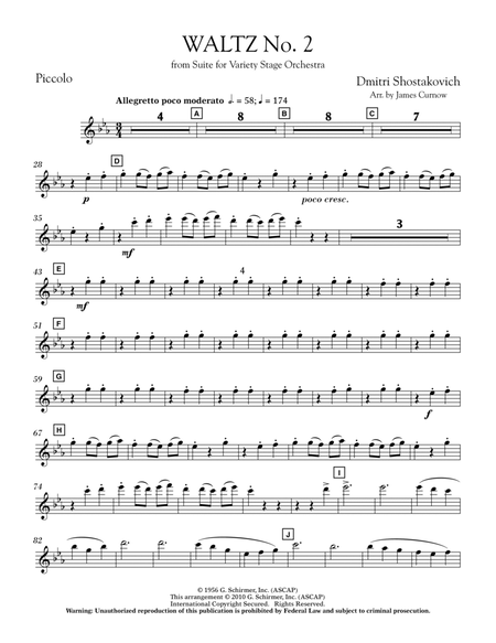 Waltz No. 2 (from Suite For Variety Stage Orchestra) - Piccolo
