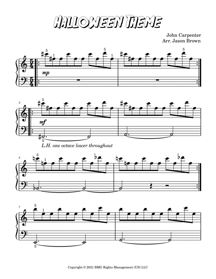 Halloween Theme Piano Method scores gallery preview page 1