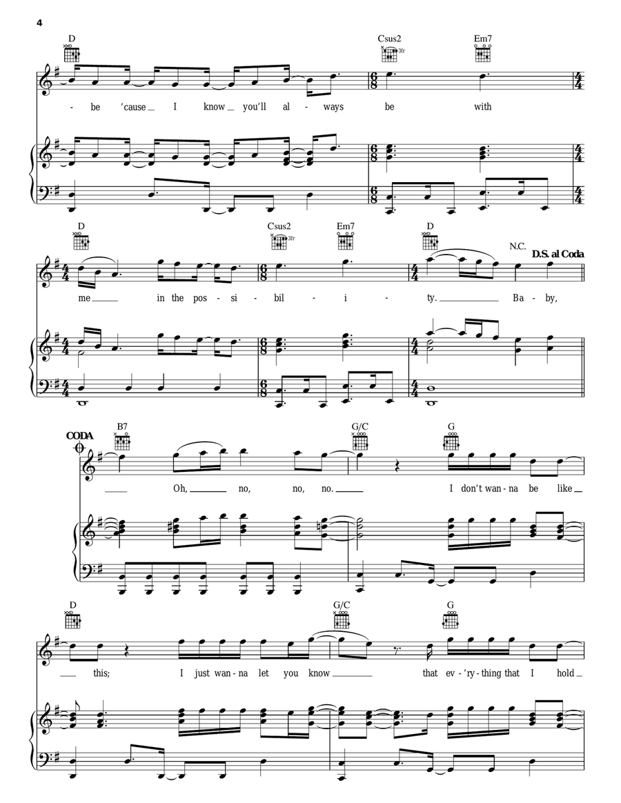 Inconsolable Piano, Vocal, Guitar scores gallery preview page 4