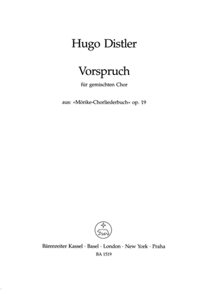 Book cover for Vorspruch "Wer die Musik sich erkiest,", Op. 19