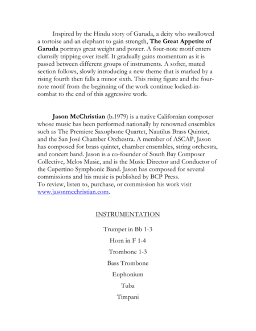 The Great Appetite of Garuda - for Brass Ensemble Brass Ensemble scores gallery preview page 3