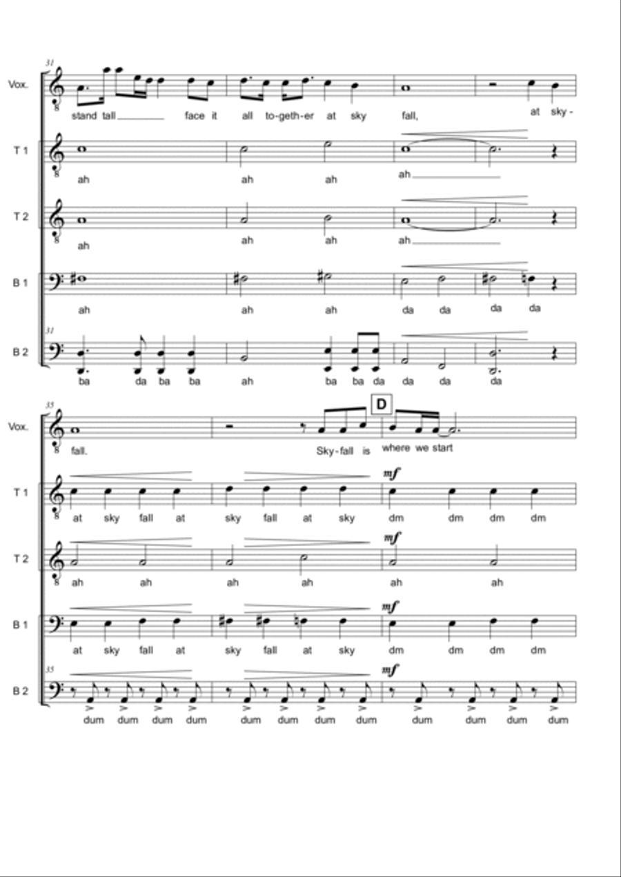 Skyfall Skyfall TTBB scores gallery preview page 5