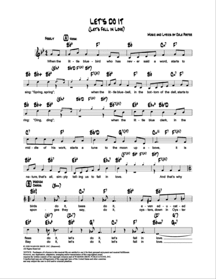 Let's Do It (Let's Fall in Love) School and Community scores gallery preview page 1