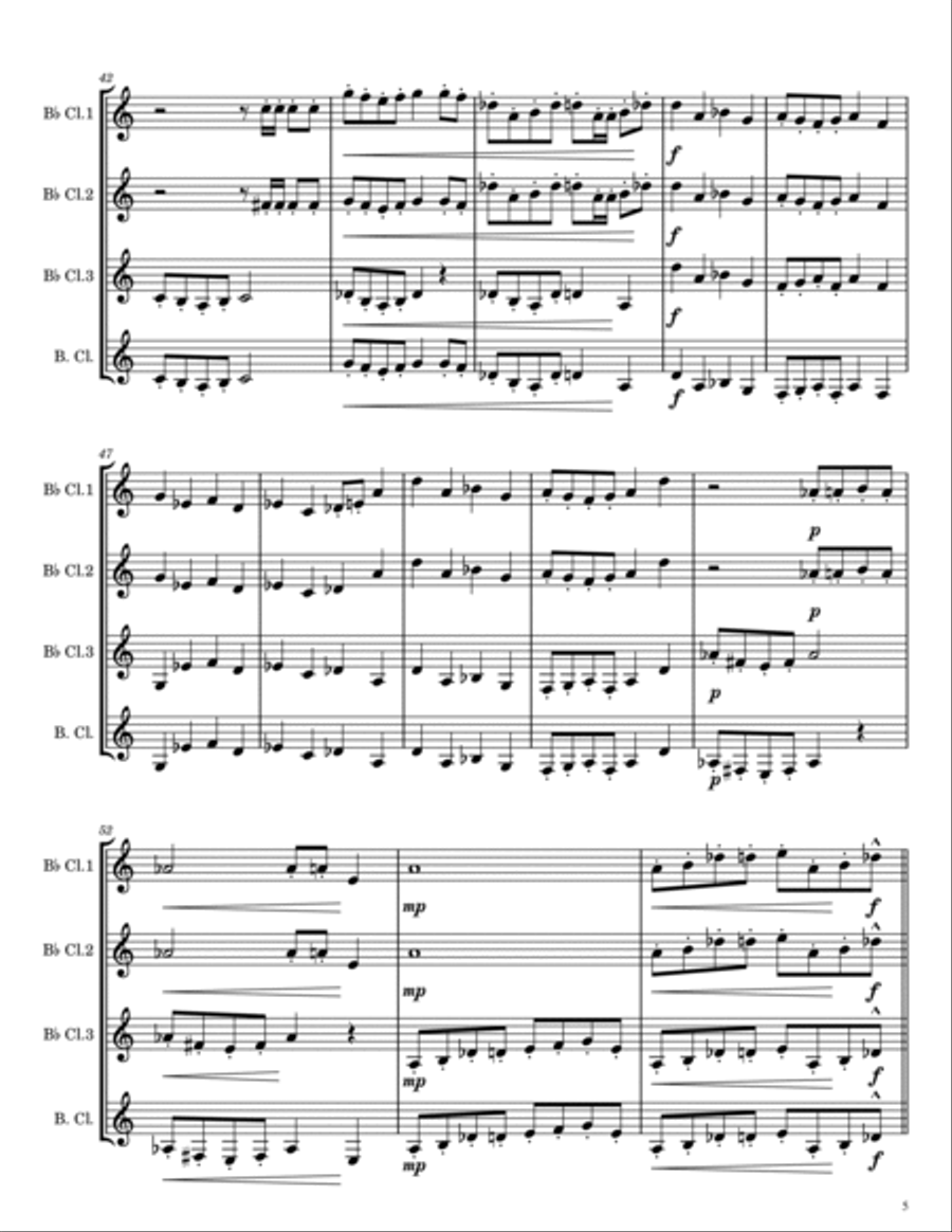 Beetlejuice (main Theme) Woodwind Quartet scores gallery preview page 5