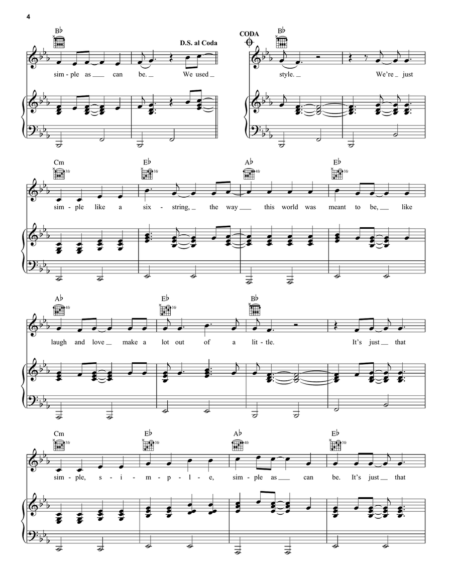 Simple florida georgia line chords top