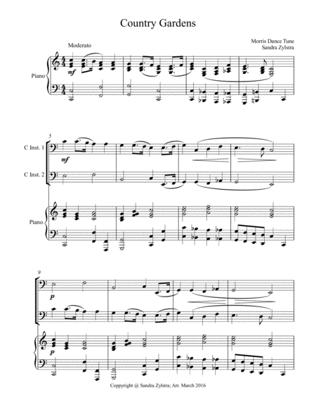 Country Gardens (bass C instrument duet) image number null