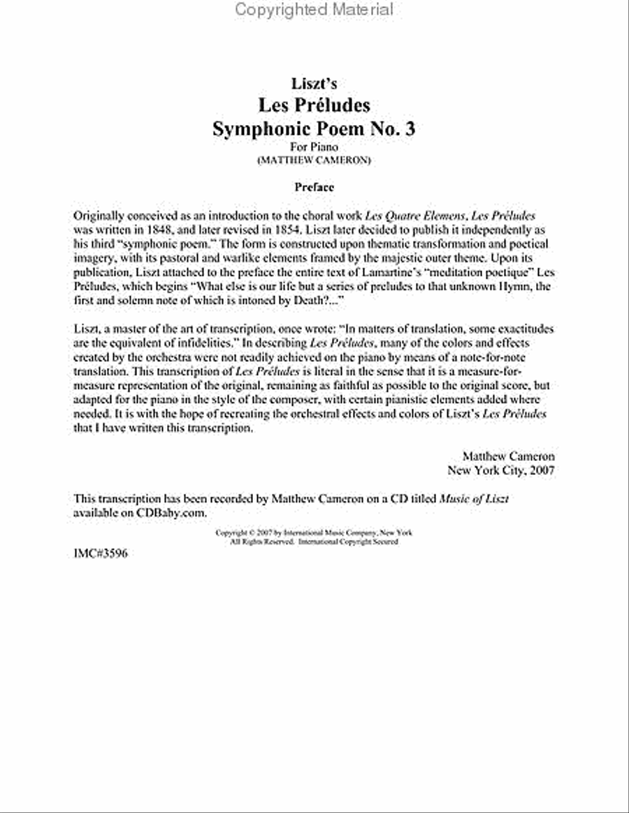 Les Preludes, Symphonic Poem No. 3 Piano Solo scores gallery preview page 3