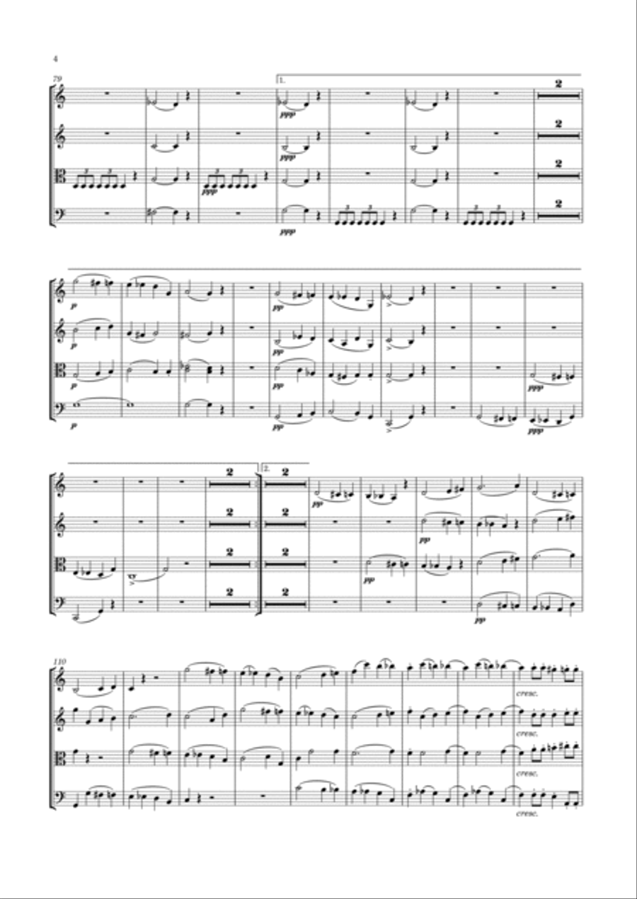 Schubert - String Quartet No.4 in C major, D.46 String Quartet scores gallery preview page 5