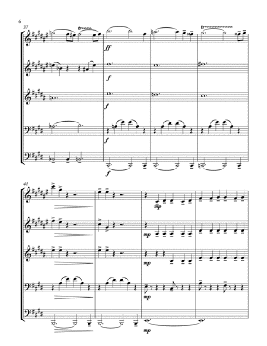 RIMSKY KORSAKOV. 1844-1908 SCHEHERAZADA SUITE - BRASS QUINTET arrenged by KHUUSHAAN BATZAYA Brass Quintet scores gallery preview page 6