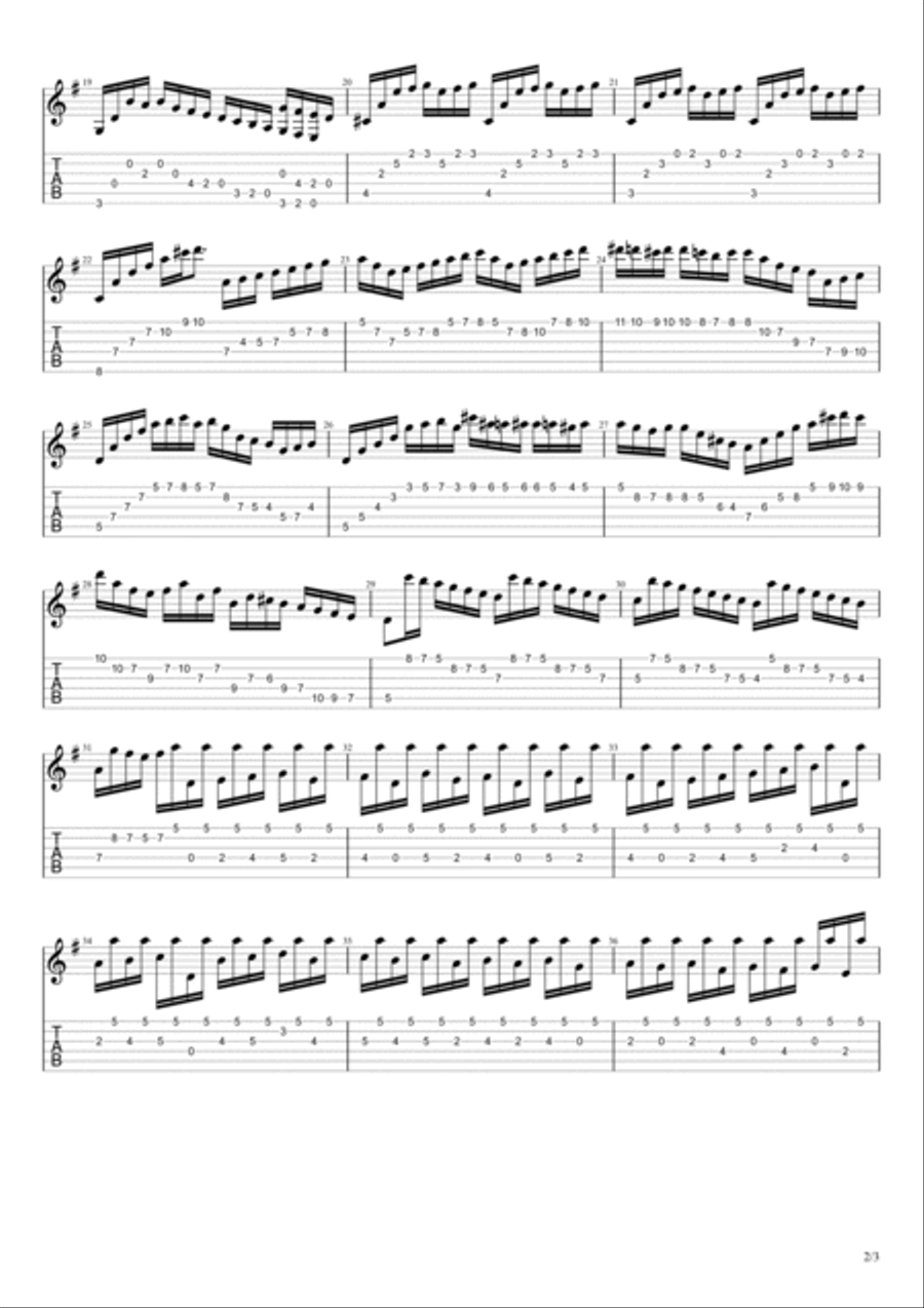 Bach - Cello Suite No. 1 in G Major - Fingerstyle guitar Cello scores gallery preview page 2