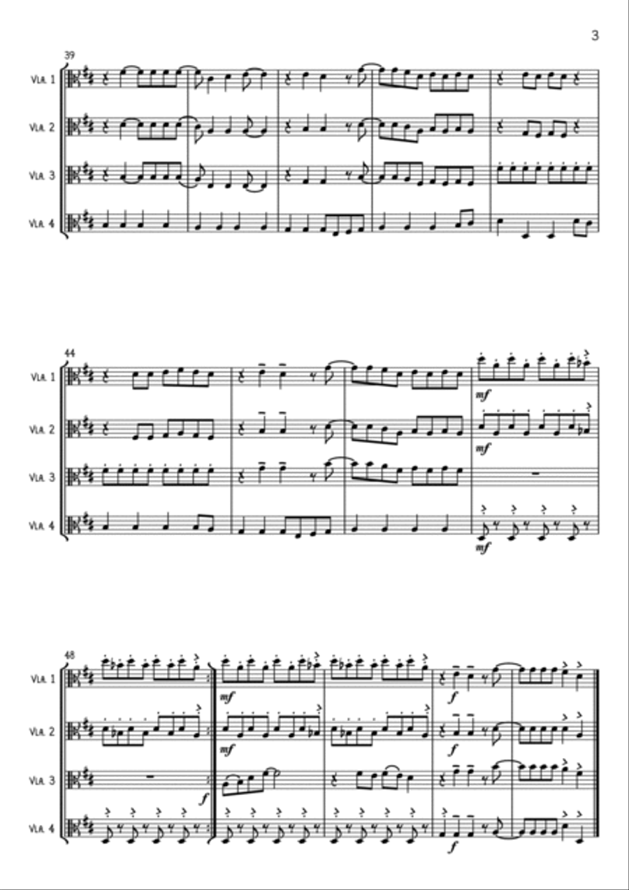 Mamma Mia Mamma Mia String Quartet scores gallery preview page 3