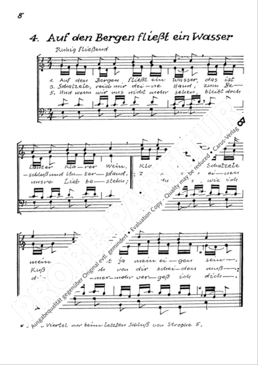 Auf hohen Bergen. Sechs schwabische Volkslieder Choir scores gallery preview page 11
