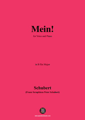 Book cover for Schubert-Mein,in B flat Major,Op.25,No.11,for Voice and Piano