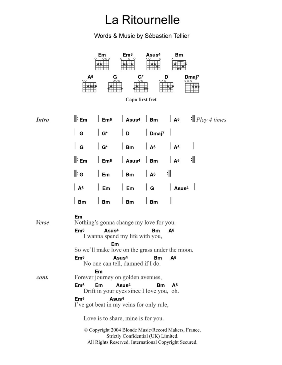 La Ritournelle La Ritournelle Acoustic Guitar scores gallery preview page 1