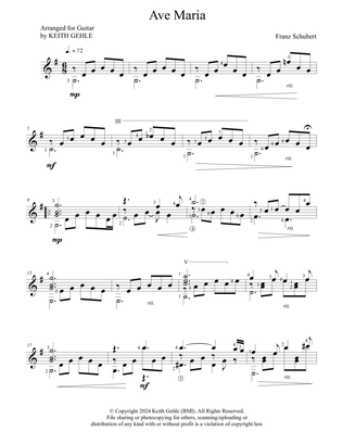 "Ave Maria" for solo guitar