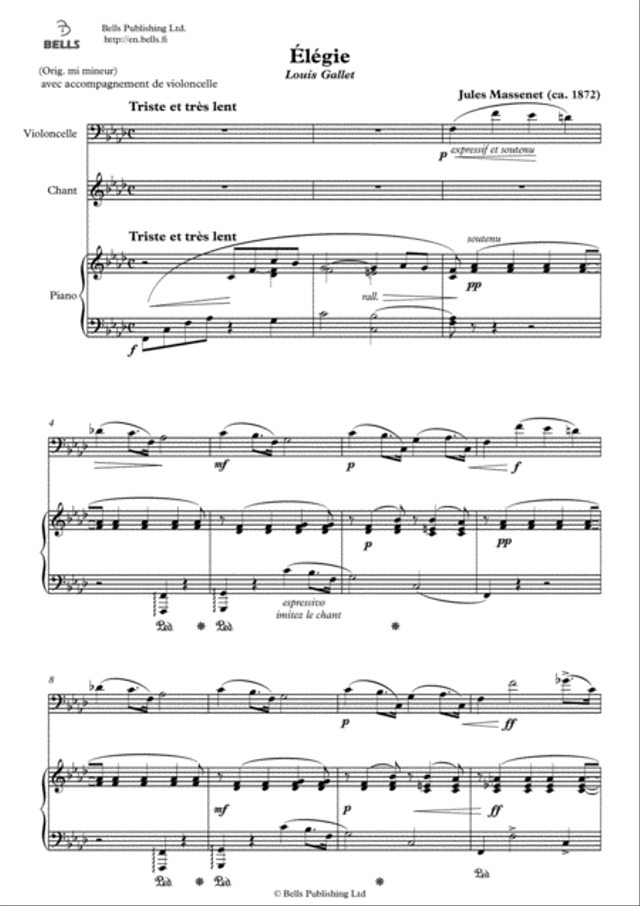 Elegie (F minor) Voice scores gallery preview page 1