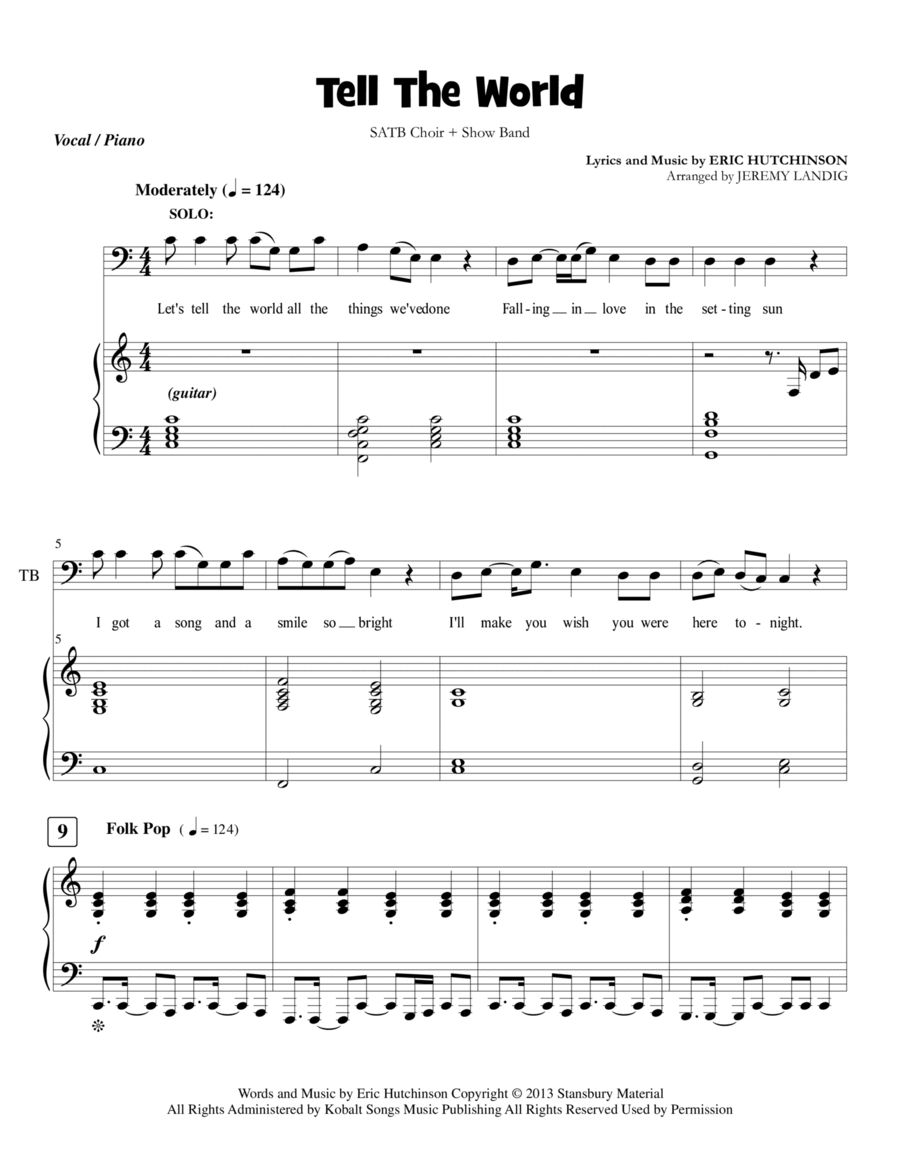Tell The World Tell The World 4-Part scores gallery preview page 1