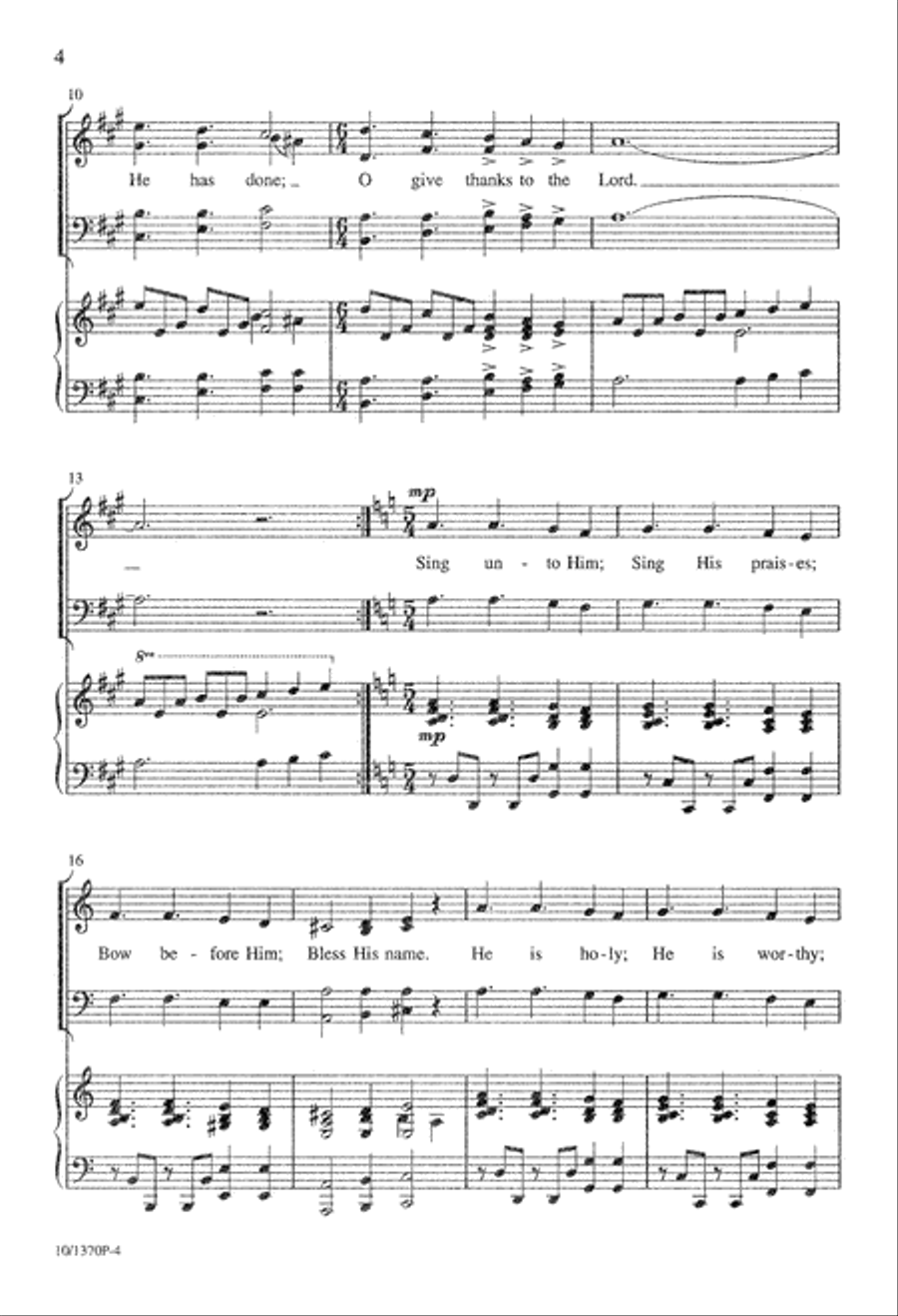 O Give Thanks to the Lord! 4-Part scores gallery preview page 5