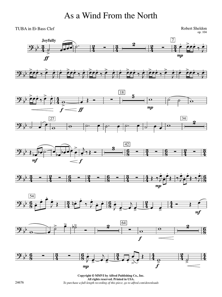 As a Wind from the North: (World Part) E-flat Tuba B.C.