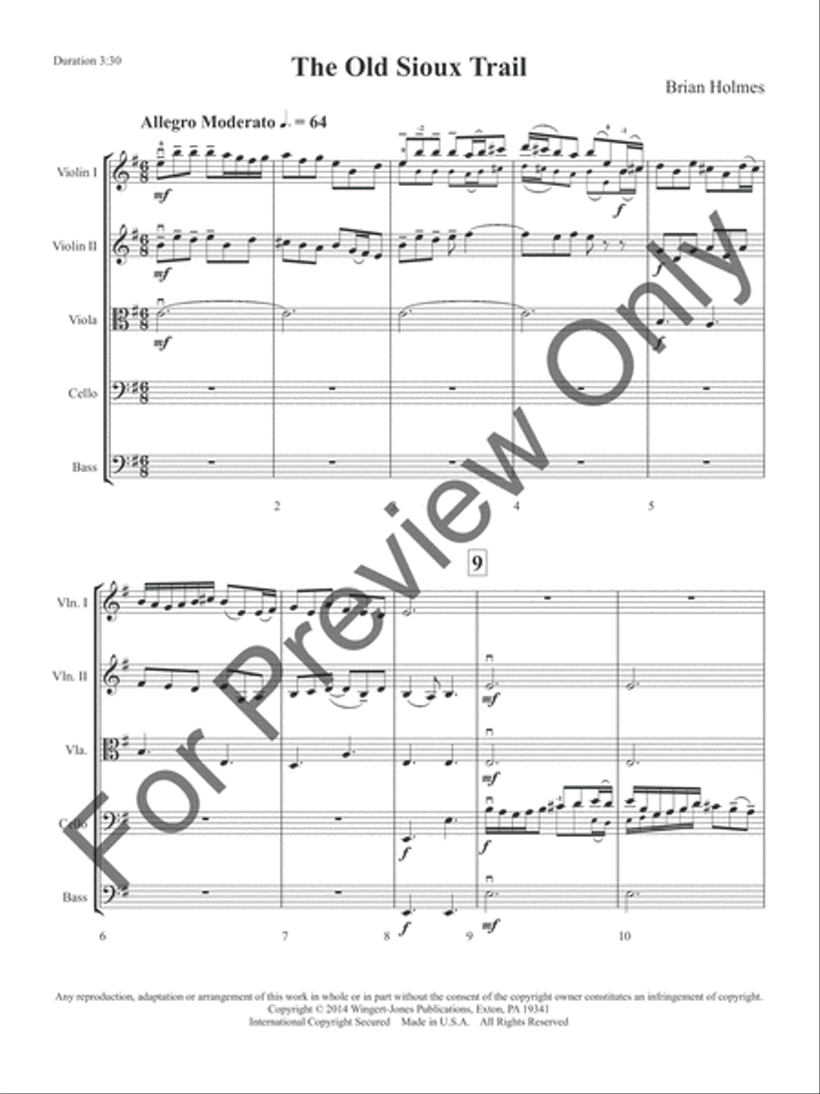 The Old Sioux Trail (Score) String Orchestra scores gallery preview page 4